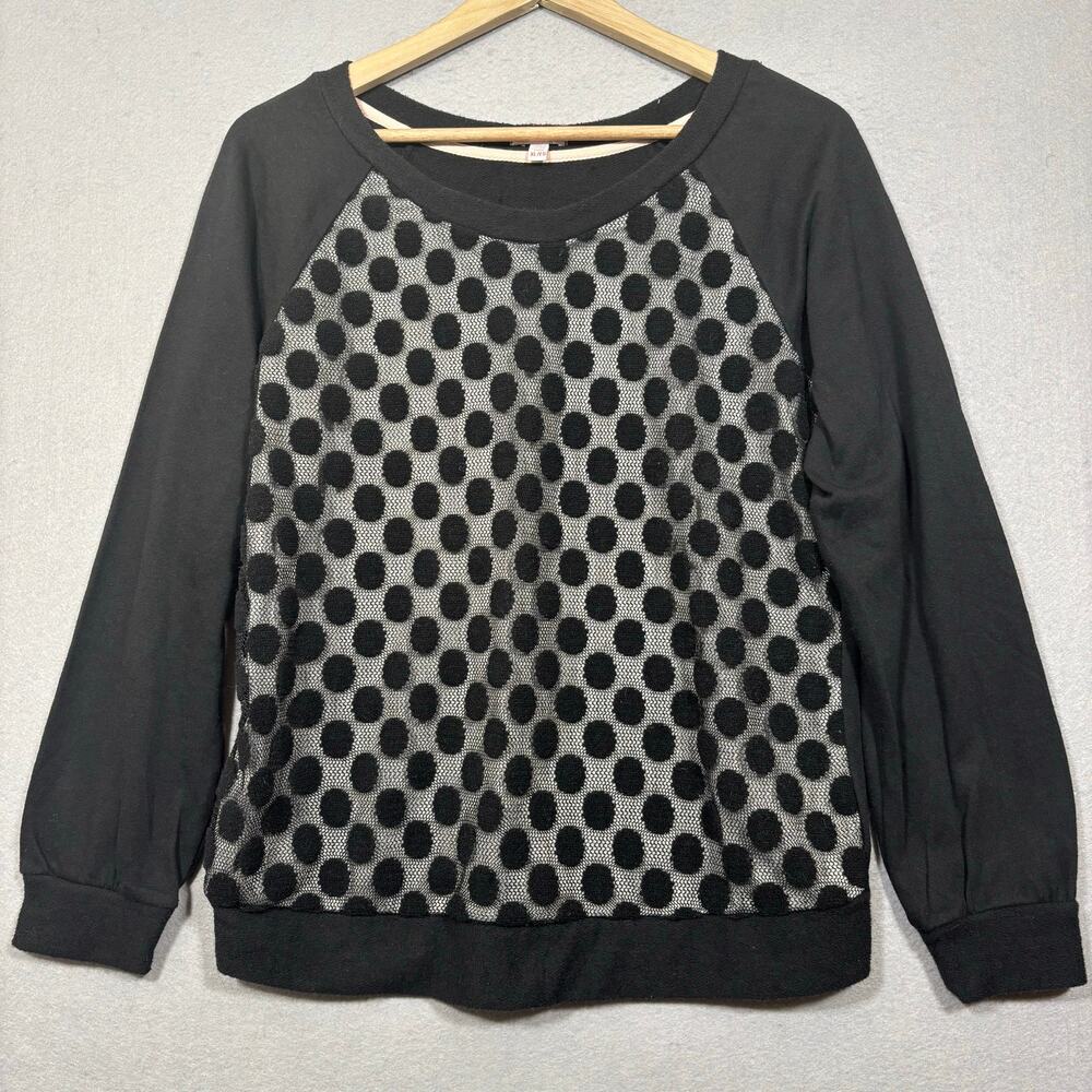 Bongo Mesh Dot Overlay Shirt XL Casual Long Sleeve Streetwear Retro Skater Surf‎